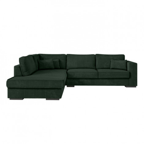 Canapé d'Angle Gauche Velours "Byzance" 303cm Vert Foncé|Canape|Paris Prix