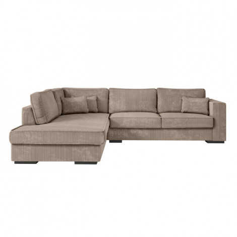 Canapé d'Angle Gauche Velours "Byzance" 303cm Taupe|Canape|Paris Prix