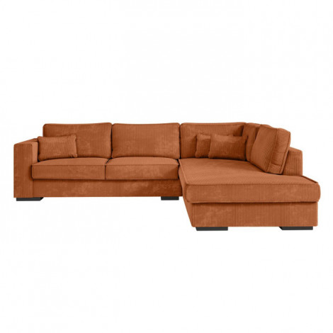 Canapé d'Angle Droit Velours "Byzance" 303cm Terracotta|Canape|Paris Prix