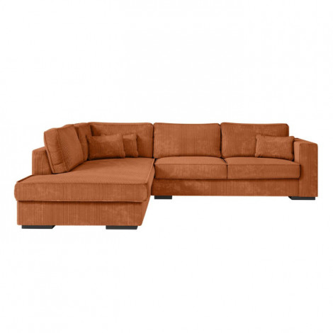 Canapé d'Angle Gauche Velours "Byzance" 303cm Terracotta|Canape|Paris Prix