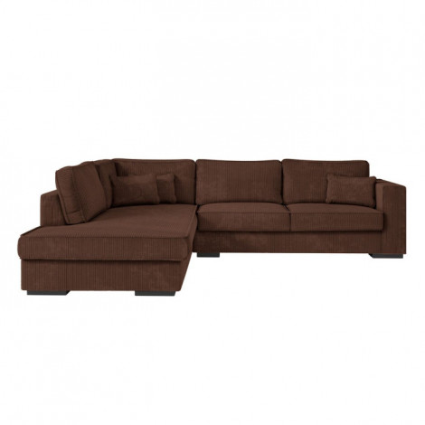 Canapé d'Angle Gauche Velours "Byzance" 303cm Marron|Canape|Paris Prix
