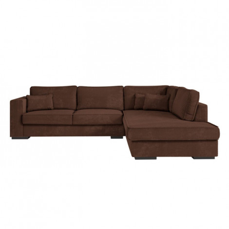 Canapé d'Angle Droit Velours "Byzance" 303cm Marron|Canape|Paris Prix