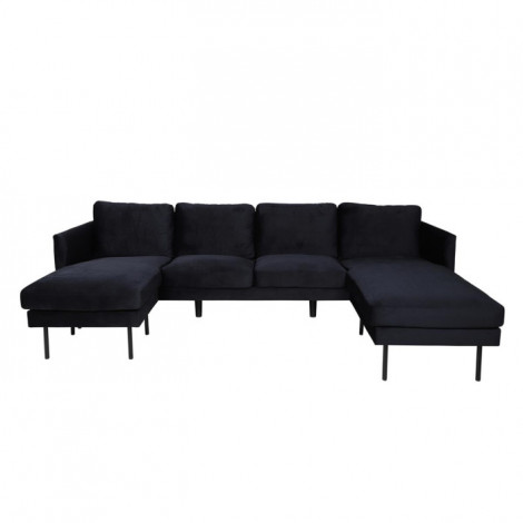 Canapé d'Angle en Velours "Zoom" 260cm Noir|Canape|Paris Prix