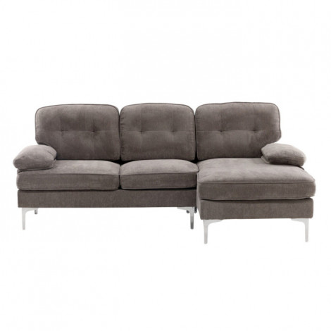 Canapé d'Angle Droit 3 Places "Remis" 241cm Gris Foncé|Canape|Paris Prix