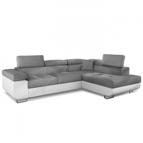 Canapé d'Angle Droit Convertible "Marius" 275cm Gris|Canape|Paris Prix