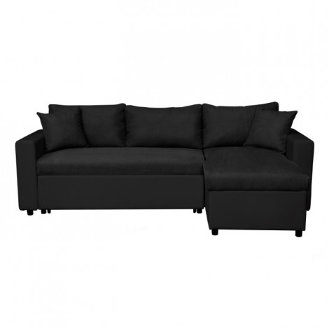 Canapé Convertible d'Angle Réversible "César" 227cm Noir|Canape|Paris Prix