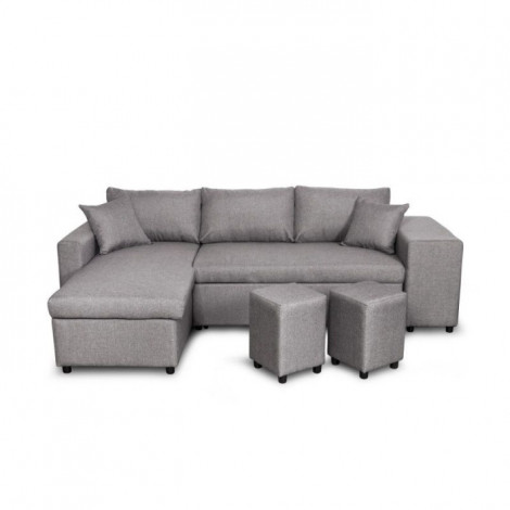 Canapé d'Angle Réversible Convertible Niche à Droite "Kraky" 241cm Gris|Canape|Paris Prix