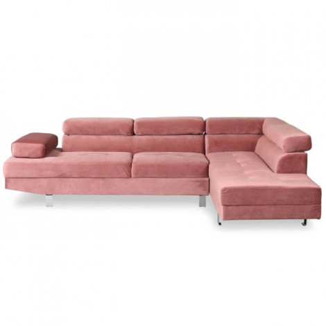 Canapé d'Angle Droit "Têtière" 260cm Rose|Canape|Paris Prix