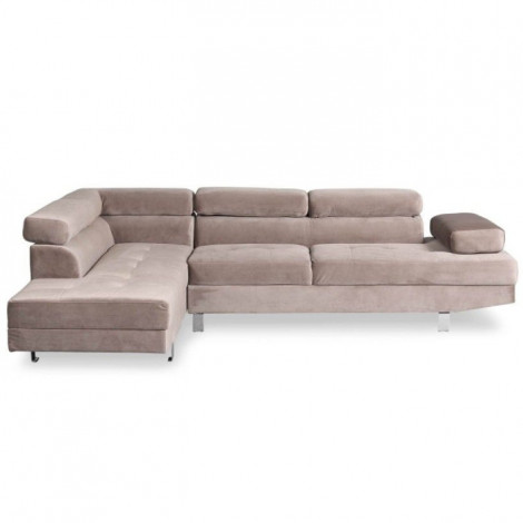 Canapé d'Angle Gauche "Têtière" 260cm Taupe|Canape|Paris Prix