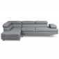 Canapé d'Angle Gauche en Tissu "Têtière" 260cm Gris|Canape|Paris Prix