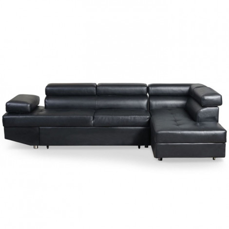 Canapé d'Angle Droit "Duke" 260cm Noir|Canape|Paris Prix