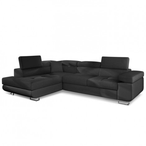Canapé Convertible d'Angle Gauche "Toms" 275cm Noir|Canape|Paris Prix