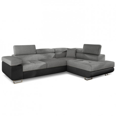 Canapé Convertible d'Angle Droit "Toms" 275cm Gris|Canape|Paris Prix