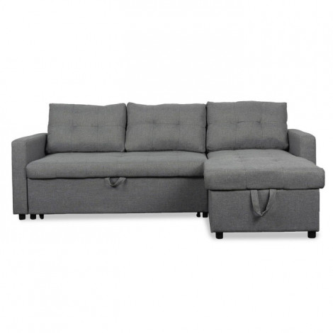 Canapé d'Angle Convertible Tissu "Corto" 230cm Gris|Canape|Paris Prix