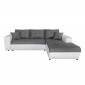 Canapé d'Angle Droit Convertible Microfibre "Liace" 242cm Gris & Blanc|Canape|Paris Prix