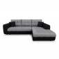 Canapé d'Angle Droit Convertible Microfibre "Liace" 242cm Gris & Noir|Canape|Paris Prix