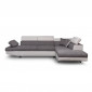 Canapé d'Angle Droit Convertible Microfibre "Noma" 271cm Gris & Blanc|Canape|Paris Prix