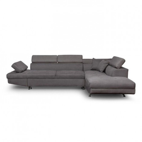 Canapé d'Angle Droit Convertible Microfibre "Noma" 271cm Gris|Canape|Paris Prix