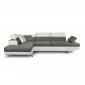 Canapé d'Angle Gauche Convertible Tissu "Noma" 271cm Gris & Blanc|Canape|Paris Prix
