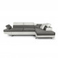 Canapé d'Angle Droit Convertible Tissu "Noma" 271cm Gris & Blanc|Canape|Paris Prix