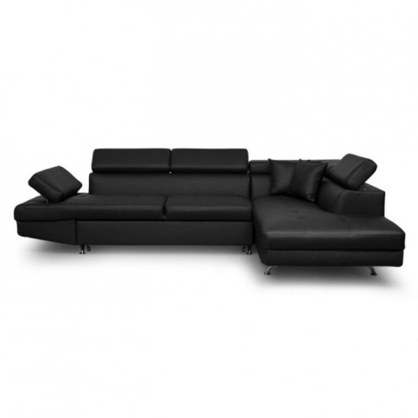 Canapé d'Angle Droit Convertible "Noma" 271cm Noir|Canape|Paris Prix