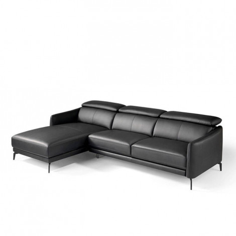 Canapé d'Angle Gauche "Doso" 283cm Noir|Canape|Paris Prix