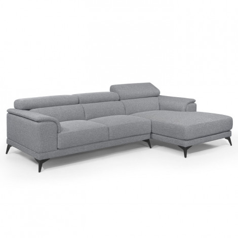 Canapé d'Angle Droit Design "Calle" 236cm Gris|Canape|Paris Prix
