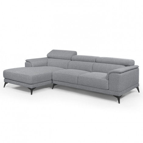 Canapé d'Angle Gauche Design "Calle" 236cm Gris|Canape|Paris Prix
