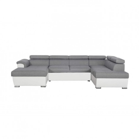 Canapé Panoramique Convertible "2 Coffres" 320,5cm Gris & Blanc|Canape|Paris Prix