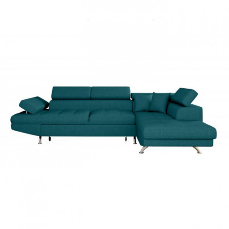 Canapé d'Angle Droit Convertible "Tyma" 271cm Bleu Canard|Canape|Paris Prix