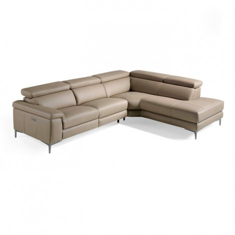 Canapé d'Angle Droit en Cuir "Relax" 295cm Beige|Canape|Paris Prix