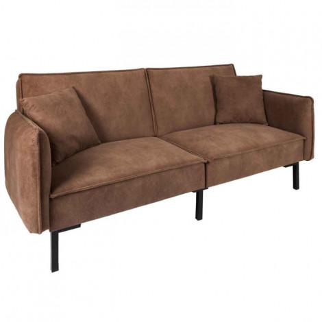 Canapé Club Convertible "Minota" 198cm Marron|Canape|Paris Prix