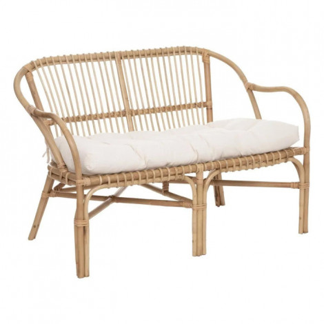 Banc 2 Places en Rotin "Neta" 110cm Naturel & Blanc|Canape|Paris Prix