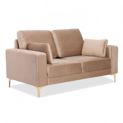 Canapé 2 Places en Velours "Ignacio" 158cm Taupe|Canape|Paris Prix