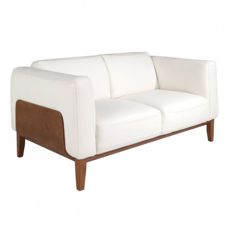 Canapé 2 Places en Cuir "Marcus" 159cm Blanc|Canape|Paris Prix