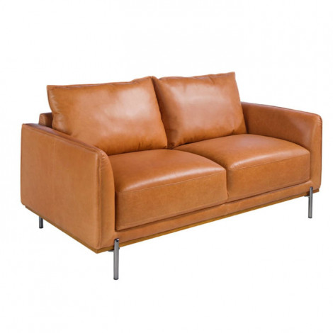 Canapé 2 Places en Cuir "Ivan" 164cm Marron|Canape|Paris Prix