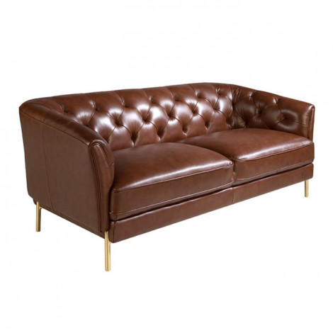 Canapé 2 Places en Cuir "Chester" 176cm Cognac|Canape|Paris Prix