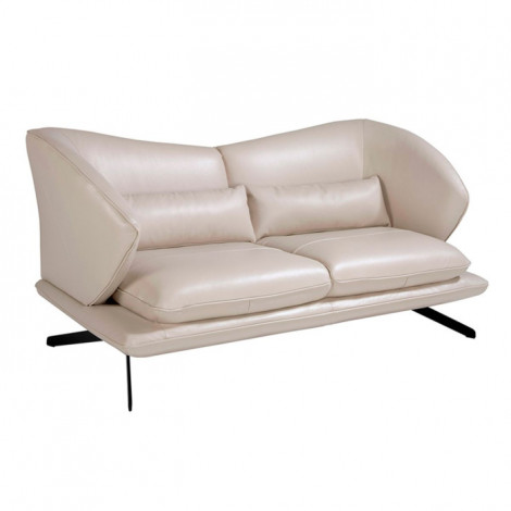 Canapé 2 Places en Cuir "Elvin" 175cm Taupe|Canape|Paris Prix