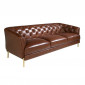 Canapé 3 Places en Cuir "Chester" 233cm Cognac|Canape|Paris Prix