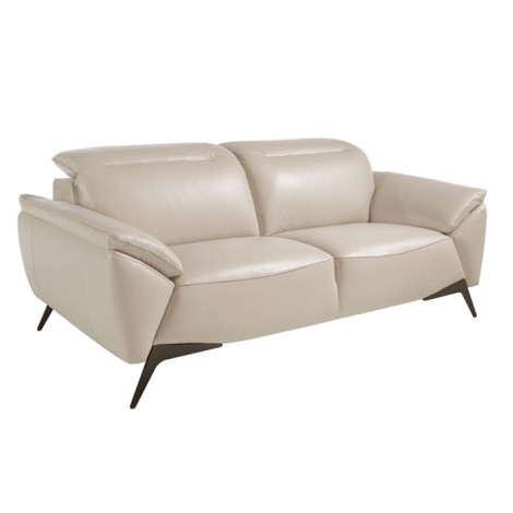 Canapé 2 Places en Cuir "Delmer" 191cm Taupe|Canape|Paris Prix