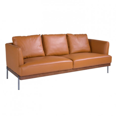 Canapé 3 Places en Cuir "Branden" 214cm Camel|Canape|Paris Prix