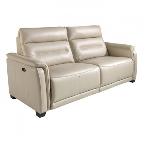 Canapé 3 Places Relax Cuir "Shane" 206cm Taupe|Canape|Paris Prix