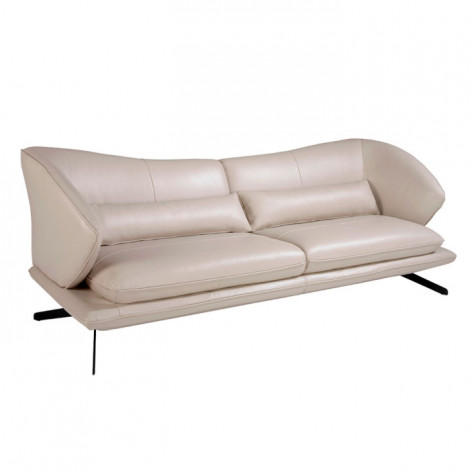 Canapé 3 Places en Cuir "Elvin" 230cm Taupe|Canape|Paris Prix