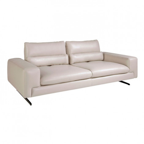 Canapé 3 Places en Cuir "Merle" 233cm Taupe|Canape|Paris Prix