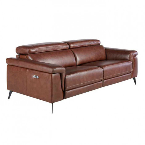 Canapé 3 Places Relax Cuir "Gerry" 215cm Marron|Canape|Paris Prix