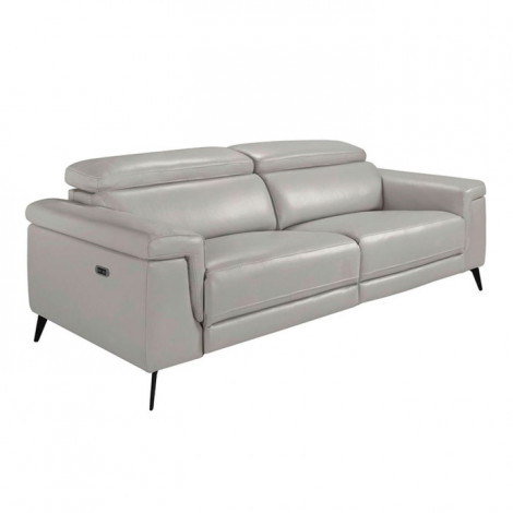 Canapé 3 Places Relax Cuir "Gerry" 215cm Gris|Canape|Paris Prix