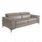 Canapé 3 Places Relax Cuir "Cole" 214cm Gris|Canape|Paris Prix