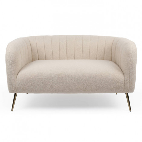 Canapé 2 Places Bouclette "Reuben" 128cm Beige|Canape|Paris Prix