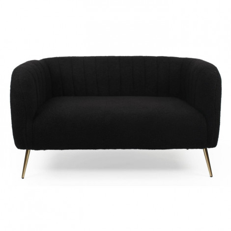 Canapé 2 Places Bouclette "Reuben" 128cm Noir|Canape|Paris Prix