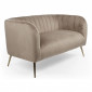 Canapé 2 Places en Velours "Reuben" 128cm Taupe|Canape|Paris Prix